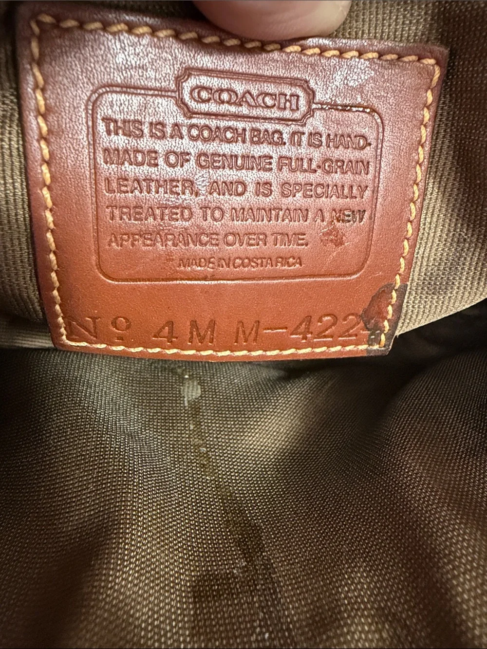 Coach Pebbled Leather Crossbody in Blue with Brown Trim